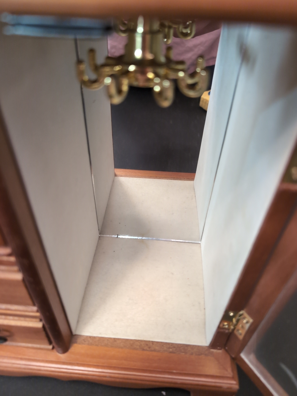 Wood Finish Jewelry Armoire with Glass Door - Brown - Picture 8 of 14